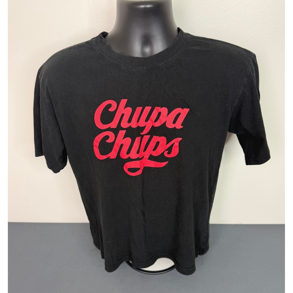 Chupa Chups Women's Crew Neck Short Sleeve T-Shirt Black Size Medium Novelty